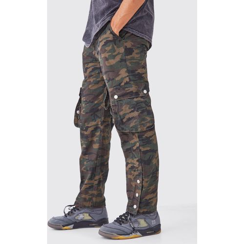 Pantalon droit à imprimé camouflage - 28 - Boohooman - Modalova