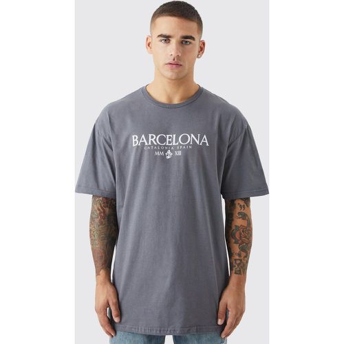T-shirt oversize à imprimé Barcelone - Boohooman - Modalova