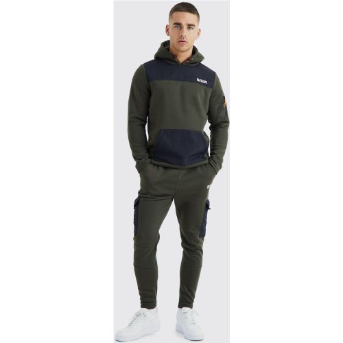 Ensemble sweat à capuche et jogging effet color block - L - Boohooman - Modalova