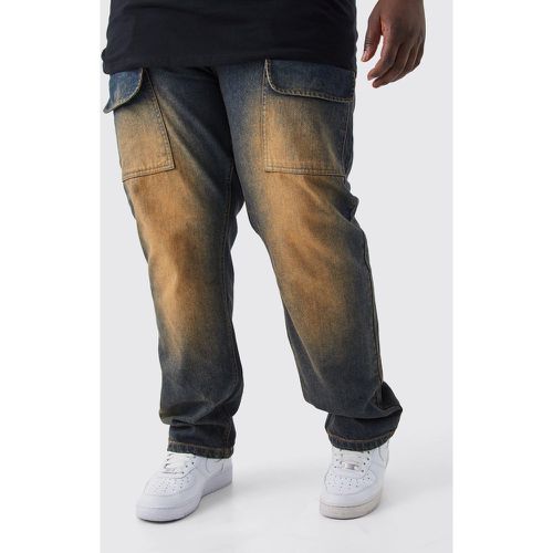 Grande taille - Jean cargo droit déchiré homme - 40 - Boohooman - Modalova