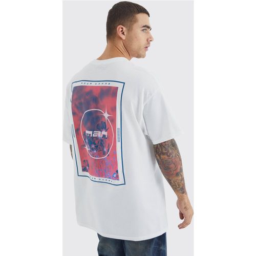 T-shirt oversize imprimé au dos - MAN - Boohooman - Modalova