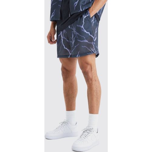 Short en tulle imprimé à taille élastiquée - L - Boohooman - Modalova