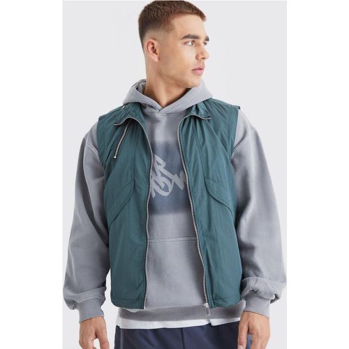 Veste utilitaire zippée en nylon - M - Boohooman - Modalova