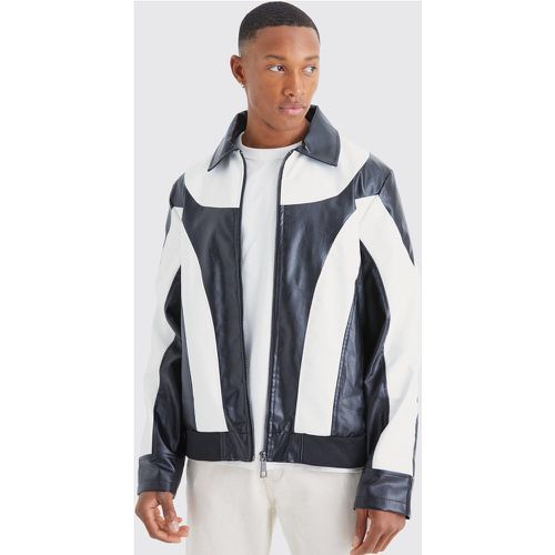 Veste moto color block homme - S - Boohooman - Modalova