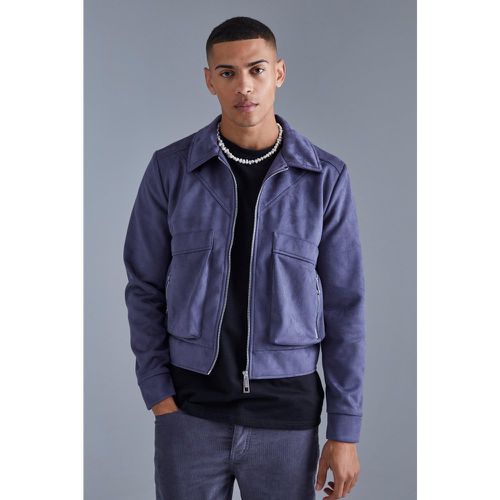 Veste oversize en faux daim homme - L - Boohooman - Modalova