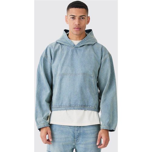 Sweat à capuche oversize en jean - L - Boohooman - Modalova