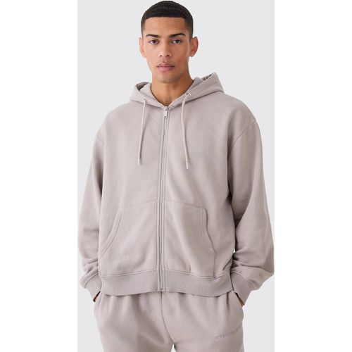 Sweat à capuche oversize délavé - L - Boohooman - Modalova