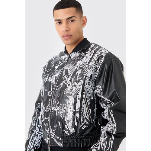 Bomber oversize à broderie homme - S - Boohooman - Modalova