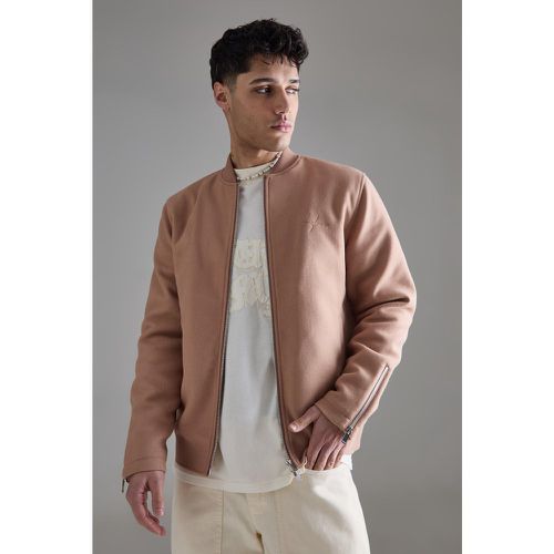 Bomber droit feutré homme - M - Boohooman - Modalova