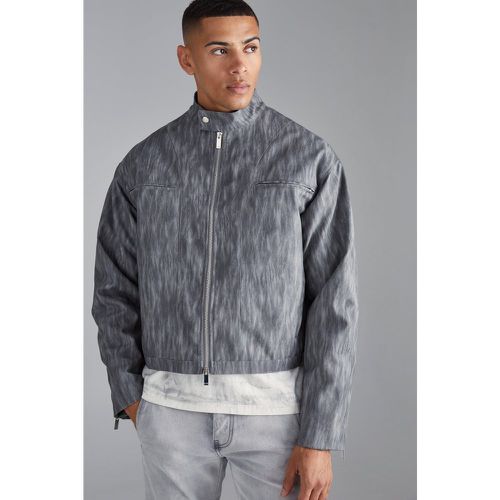 Veste biker oversize à col montant - S - Boohooman - Modalova