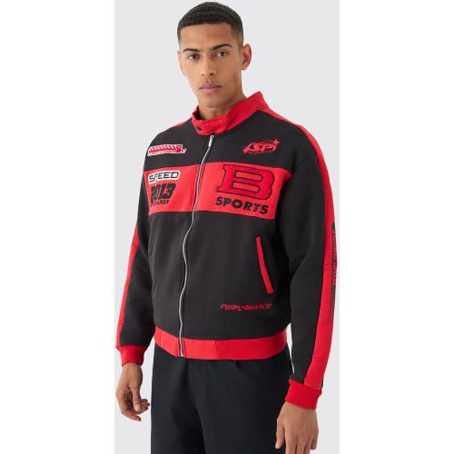Veste oversize en jersey à broderie moto homme - M - Boohooman - Modalova