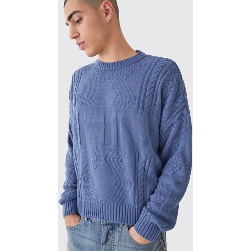 Pull oversize en maille torsadée - L - Boohooman - Modalova