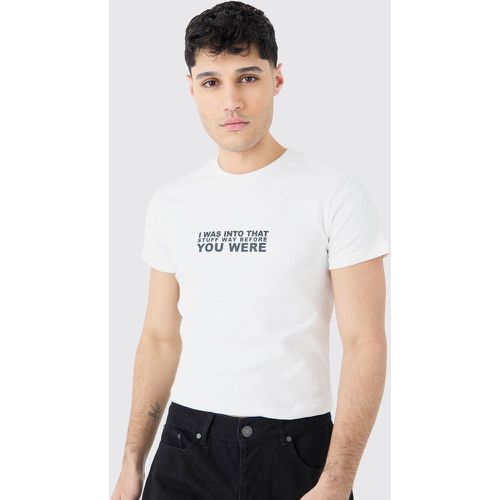T-shirt épais à slogan imprimé - Boohooman - Modalova