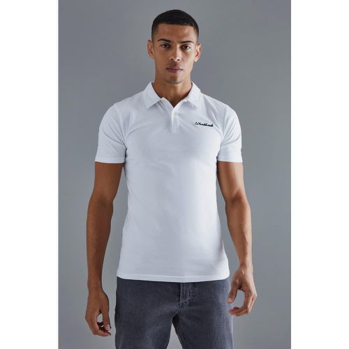 Polo cintré brodé - MAN - L - Boohooman - Modalova