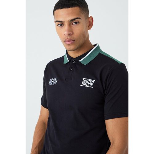 Polo cintré color block - S - Boohooman - Modalova