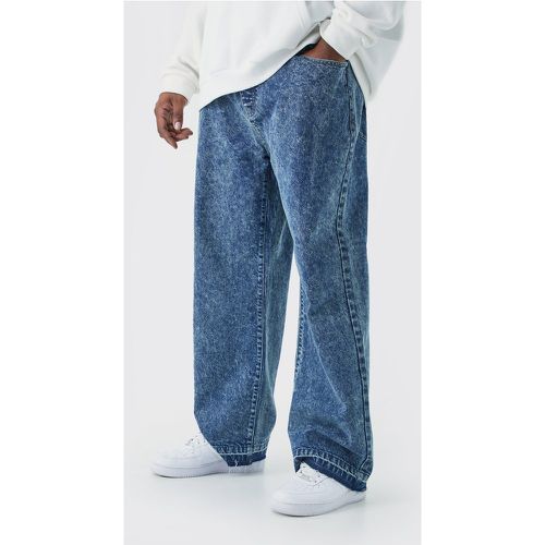 Grande taille - Jean large délavé - 44 - Boohooman - Modalova