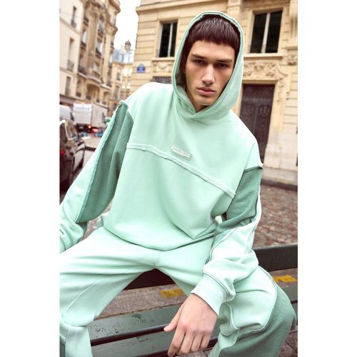 Sweat à capuche oversize à bords bruts homme - L - Boohooman - Modalova