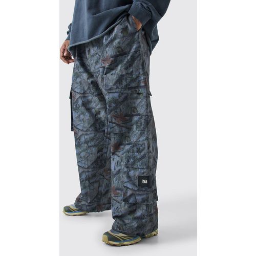 Grande taille - Pantalon cargo à taille élastiquée à imprimé camouflage - XXXL - Boohooman - Modalova