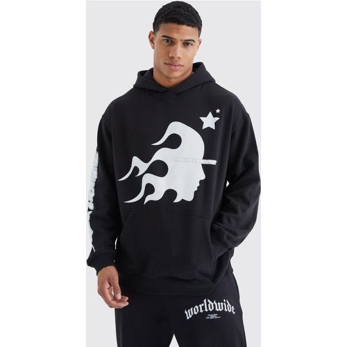 Sweat à capuche oversize imprimé - L - Boohooman - Modalova