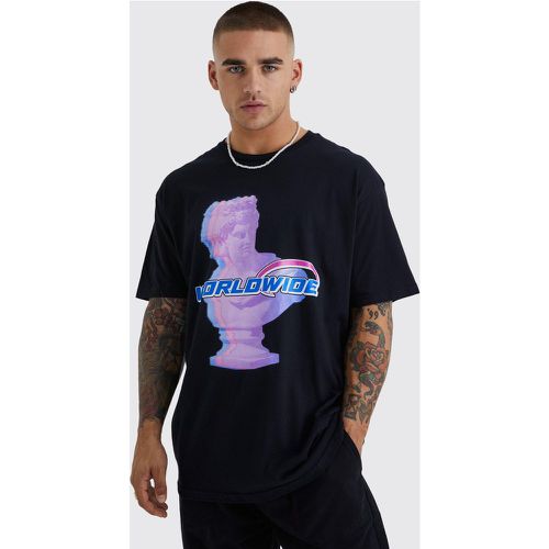 T-shirt oversize à slogan Worldwide - Boohooman - Modalova