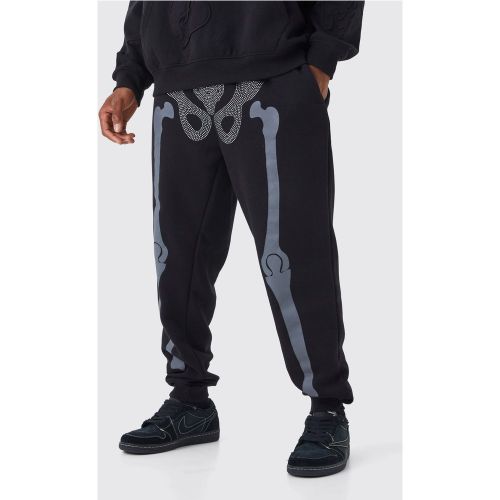 Jogging droit à imprimé squelette et strass - M - Boohooman - Modalova