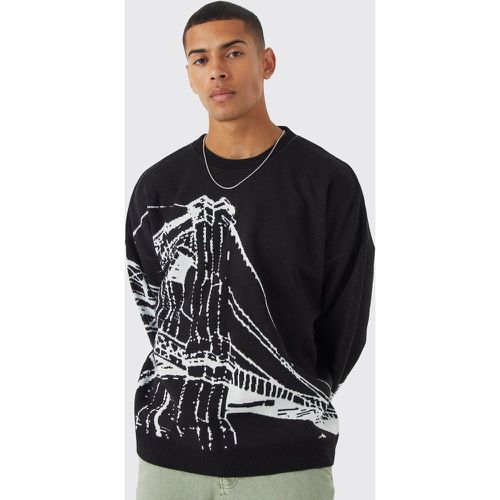 Pull oversize imprimé - S - Boohooman - Modalova