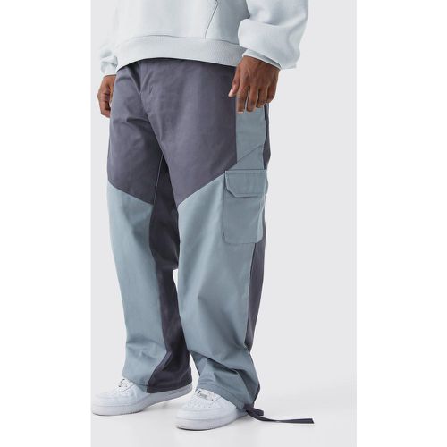Grande taille - Pantalon cargo color block - Boohooman - Modalova