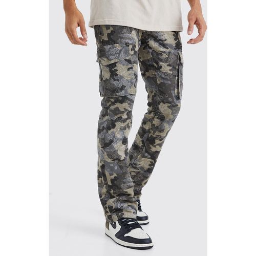 Pantalon cargo slim à imprimé bandana - 28R - Boohooman - Modalova