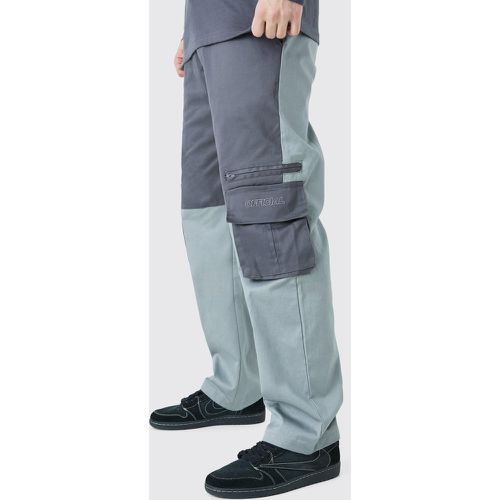 Tall - Pantalon cargo ample color block - Official - Boohooman - Modalova
