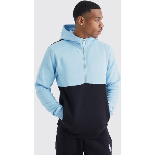 Sweat à capuche zippé color block homme - M - Boohooman - Modalova