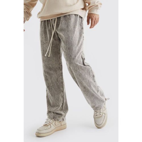 Pantalon large en velours côtelé délavé - 32R - Boohooman - Modalova