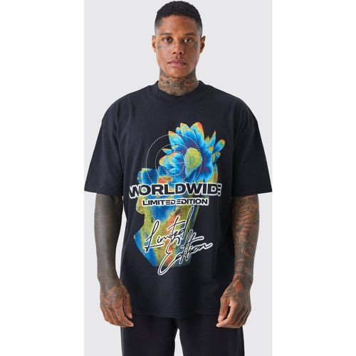 T-shirt oversize imprimé Worldwide - M - Boohooman - Modalova