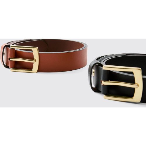 Coffret cadeau - Lot de 2 ceintures en synthétique - L - Boohooman - Modalova