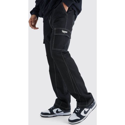 Pantalon cargo slim à coutures contrastantes - 32 - Boohooman - Modalova