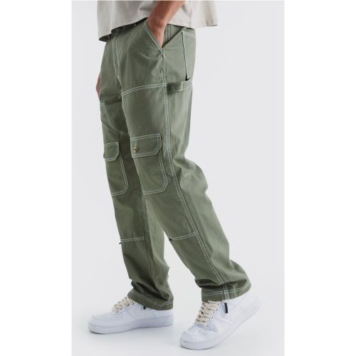Pantalon cargo à coutures contrastantes - 32 - Boohooman - Modalova