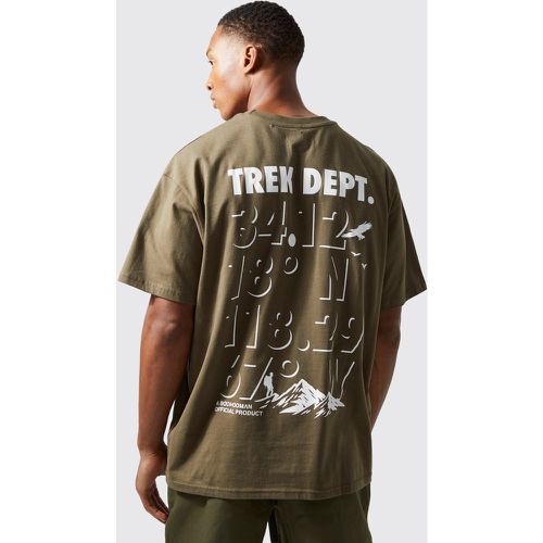 T-shirt de sport oversize épais à slogan Trek Dept - XL - Boohooman - Modalova