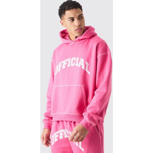 Sweat à capuche oversize à coutures contrastantes - Official - L - Boohooman - Modalova