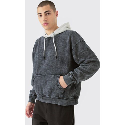 Sweat à capuche oversize délavé à capuche contrastante homme - L - Boohooman - Modalova