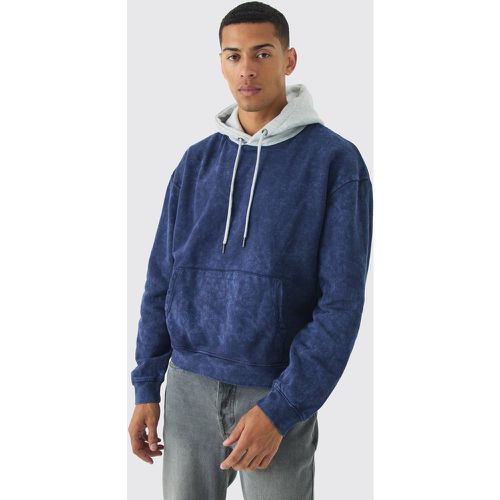 Sweat à capuche oversize délavé à capuche contrastante homme - S - Boohooman - Modalova