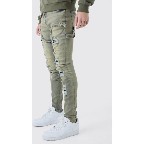 Jean charpentier skinny stretch déchiré - 28R - Boohooman - Modalova