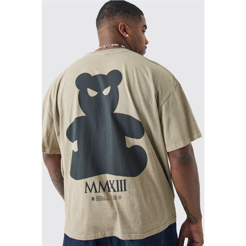 Grande taille - T-shirt oversize surteint à imprimé ours en peluche - - XXXL - Boohooman - Modalova