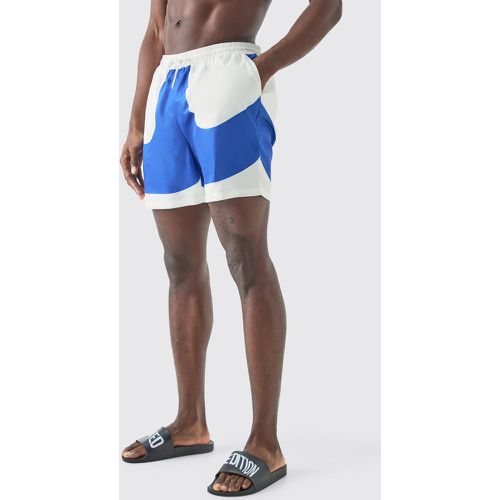 Short de bain mi long color block - S - Boohooman - Modalova