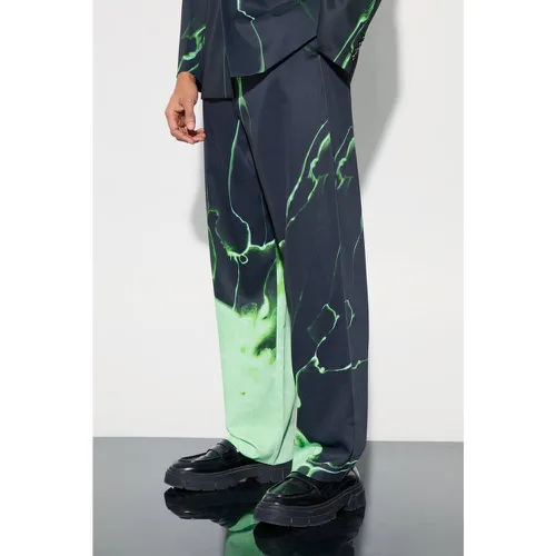 Relaxed Fit Marble Print Tailored Trouser - Boohooman - Modalova