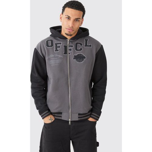 Veste oversize universitaire en jersey homme - S - Boohooman - Modalova