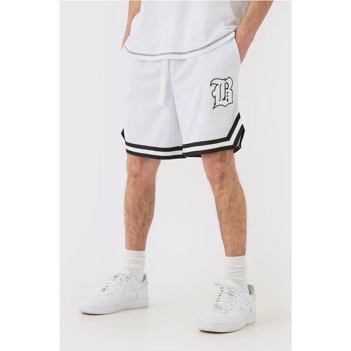 Short de basket large en mesh à écusson B - S - Boohooman - Modalova