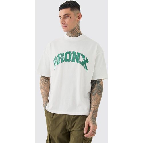 Tall Oversized Boxy Extended Neck Bronx T-shirt - Boohooman - Modalova