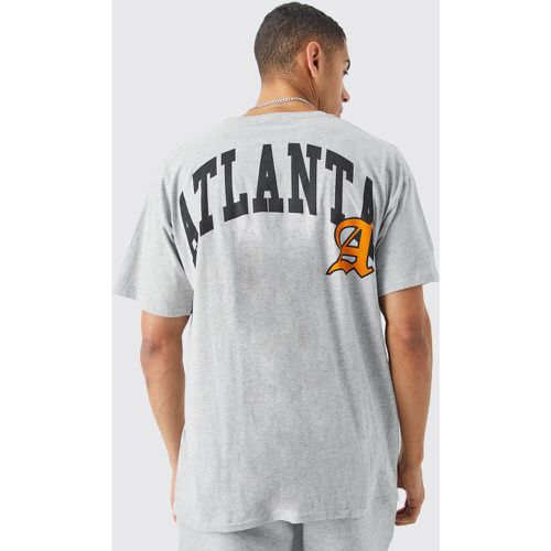 T-shirt oversize universitaire à slogan Atlanta - Boohooman - Modalova