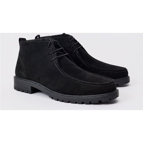 Bottines en faux daim à tablier - 43 - Boohooman - Modalova