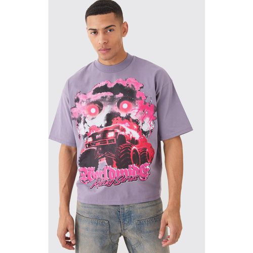 T-shirt épais oversize à imprimé camion - L - Boohooman - Modalova