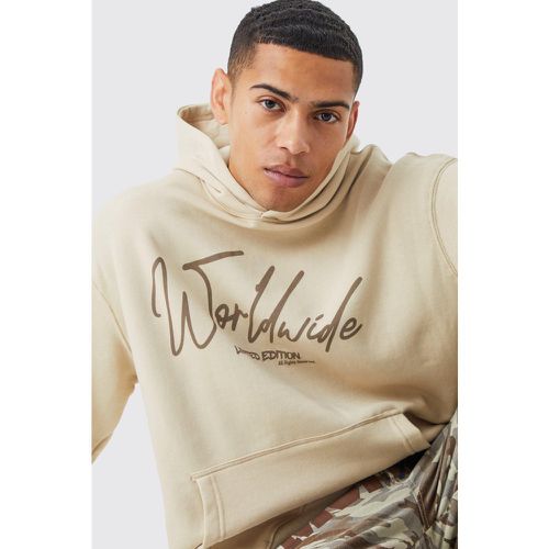 Sweat à capuche oversize à imprimé Worldwide - L - Boohooman - Modalova